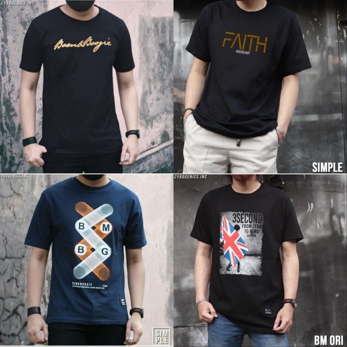 Kaos distro pria keren kaos pria murah baju kaos pria dewasa - M